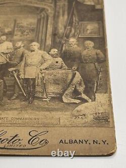Antique C 1885 Confederate Commanders Generals Civil War Composite Cabinet Photo