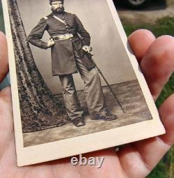 Antique Civil War CDV Military Soldier Or General Amazing Uniform US History