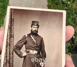 Antique Civil War CDV Military Soldier Or General Amazing Uniform US History