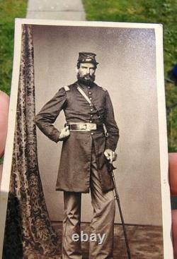 Antique Civil War CDV Military Soldier Or General Amazing Uniform US History
