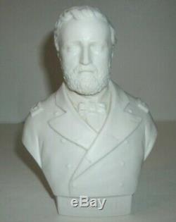 Antique Civil War Era Parian Bust of Lt. 3-Star General Ulysses S. Grant -Rare