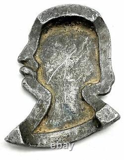 Antique Civil War General Benjamin Butler Miniature Lead Bust Paperweight Mass