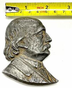 Antique Civil War General Benjamin Butler Miniature Lead Bust Paperweight Mass