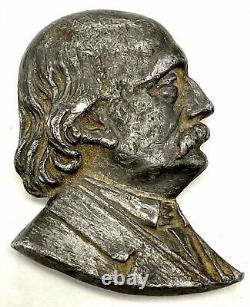 Antique Civil War General Benjamin Butler Miniature Lead Bust Paperweight Mass