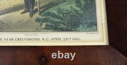 Antique Currier & Ives Civil War Print Surrender of Gen Johnston 1865 Framed