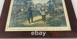 Antique Currier & Ives Civil War Print Surrender of Gen Johnston 1865 Framed