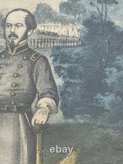 Antique Currier & Ives Civil War Print Surrender of Gen Johnston 1865 Framed