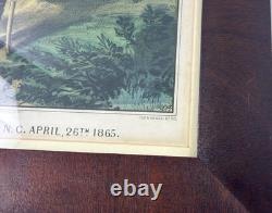 Antique Currier & Ives Civil War Print Surrender of Gen Johnston 1865 Framed