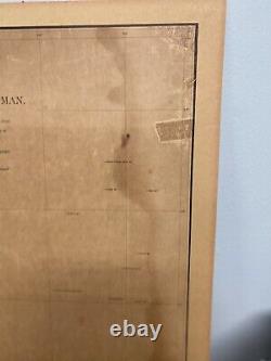 Antique General Sherman in Atlanta Civil War Map Litho Julius Bien & Co Mounted