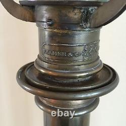 Antique Palmer & Co LG Candle Lamp & Shade c. 1850 Civil War General Estate