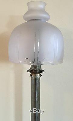 Antique Palmer & Co LG Candle Lamp & Shade c. 1850 Civil War General Estate