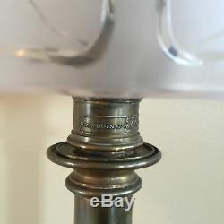 Antique Palmer & Co LG Candle Lamp & Shade c. 1850 Civil War General Estate