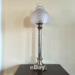 Antique Palmer & Co LG Candle Lamp & Shade c. 1850 Civil War General Estate