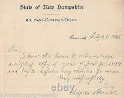Augustus Ayling NH Adjutant General & Civil War 1890s Autograph Signed Letter