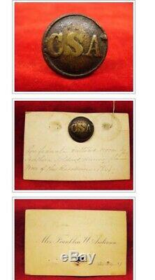 Authentic, Antique, Civil War, Confederate General Service Coat Button (CSA)