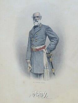 Authentic Engraving General Robert E Lee Hand Colored Wg Jackman Print CIVIL War