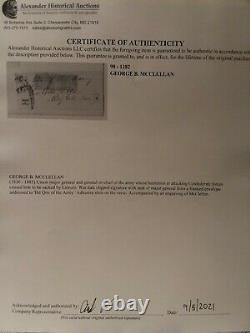 Authentic General George B McClellan Civil War Date Cut Autograph US Army Signed
