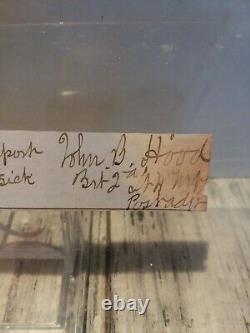 Authentic General John Bell Hood Civil War Autograph Letter Signed Cut with COA