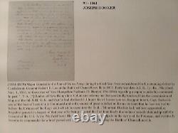 Authentic General Joseph Hooker Civil War Dated Autograph US Signed Letter & COA