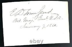 Autograph Civil War General Edward D Townsend