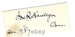 Autograph General/Governor Joseph R Hawley Connecticut Civil War