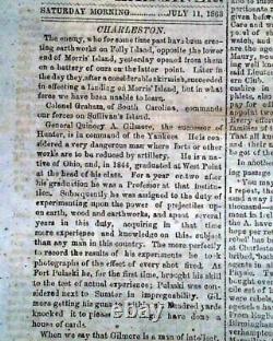 BATTLE OF GETTYSBURG Pennsylvania CONFEDERATE Account 1863 Civil War Newspaper