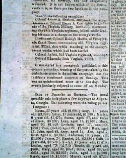 BATTLE OF GETTYSBURG Pennsylvania CONFEDERATE Account 1863 Civil War Newspaper