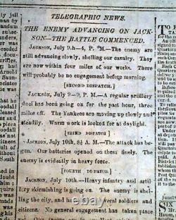 BATTLE OF GETTYSBURG Pennsylvania CONFEDERATE Account 1863 Civil War Newspaper