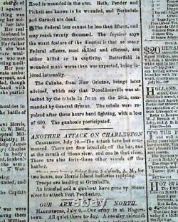 BATTLE OF GETTYSBURG Pennsylvania CONFEDERATE Account 1863 Civil War Newspaper