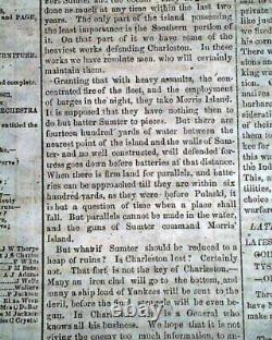 BATTLE OF GETTYSBURG Pennsylvania CONFEDERATE Account 1863 Civil War Newspaper