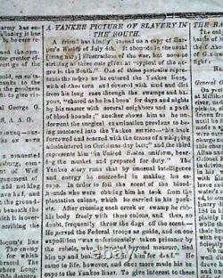 BATTLE OF GETTYSBURG Pennsylvania CONFEDERATE Account 1863 Civil War Newspaper