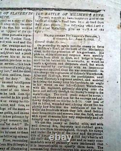 BATTLE OF GETTYSBURG Pennsylvania CONFEDERATE Account 1863 Civil War Newspaper