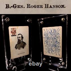 B- General Roger Hanson CSA Civil War Playing Cards Historic Military Single