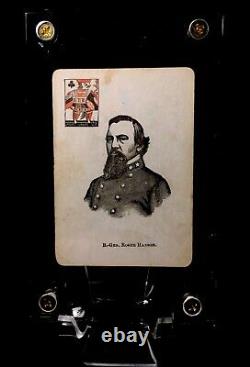 B- General Roger Hanson CSA Civil War Playing Cards Historic Military Single