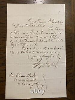 Benjamin F Butler 1873 Autograph Letter Signed Civil War General MA Governor