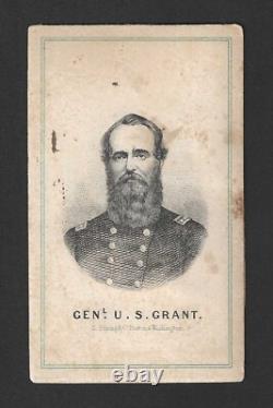 C1860's Prang Civil War Card Boston & Washington withFrame General U. S. Grant