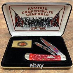 CASE XX Trapper Knife Civil War Confederate General Limited Edition Red #2569