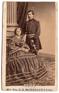 CDV c1860s GEORGE B. McCLELLAN & LADY CIVIL WAR GENERAL R. W. ADDIS WASHINGTON DC