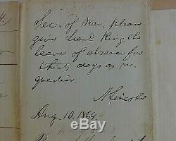 CIVIL WAR DATED ABRAHAM LINCOLN NOTE SiGNED TO SEC WAR FROM GENERAL THOMAS PSA