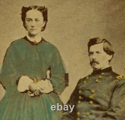 CIVIL WAR GENERAL MCCLELLAN WithWIFE. TINTED CDV