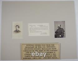 CIVIL WAR GENERAL ORDER 182. BURNSIDE RELIEVED McCLELLAN OF COMMAND VINTAGE CDVS