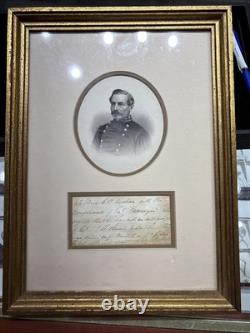 CIVIL WAR GENERAL PIERRE G. T. BEAUREGARD ORIGINAL SIGNED LETTER FRAMED With COA