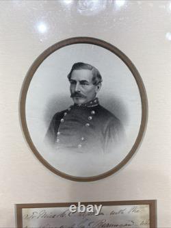 CIVIL WAR GENERAL PIERRE G. T. BEAUREGARD ORIGINAL SIGNED LETTER FRAMED With COA
