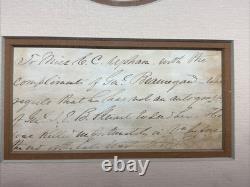 CIVIL WAR GENERAL PIERRE G. T. BEAUREGARD ORIGINAL SIGNED LETTER FRAMED With COA