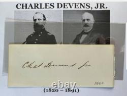 CIVIL WAR WIA GENERAL COLONEL 15th MA ATTORNEY GENL GAR DEVENS AUTOGRAPH SIGNED