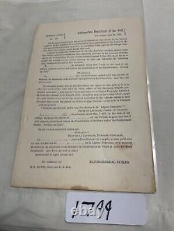 CIVIL War26union General Orders Proclamation Circular Orders Tenn Va Etc1773