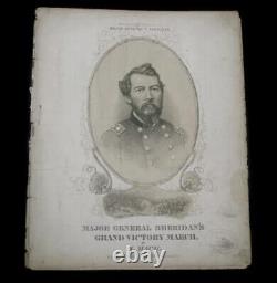 CIVIL War 1864 Sheetmusic Lieutenant General Sheridan Grand Victory March