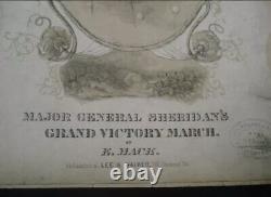 CIVIL War 1864 Sheetmusic Lieutenant General Sheridan Grand Victory March