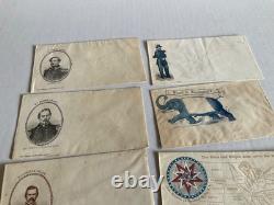 CIVIL War 8 Envelopes Patriotic & Propaganda Csa Generals Preservation Of Union
