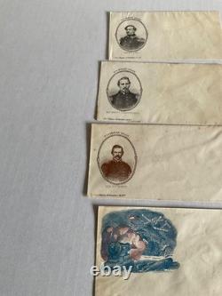 CIVIL War 8 Envelopes Patriotic & Propaganda Csa Generals Preservation Of Union